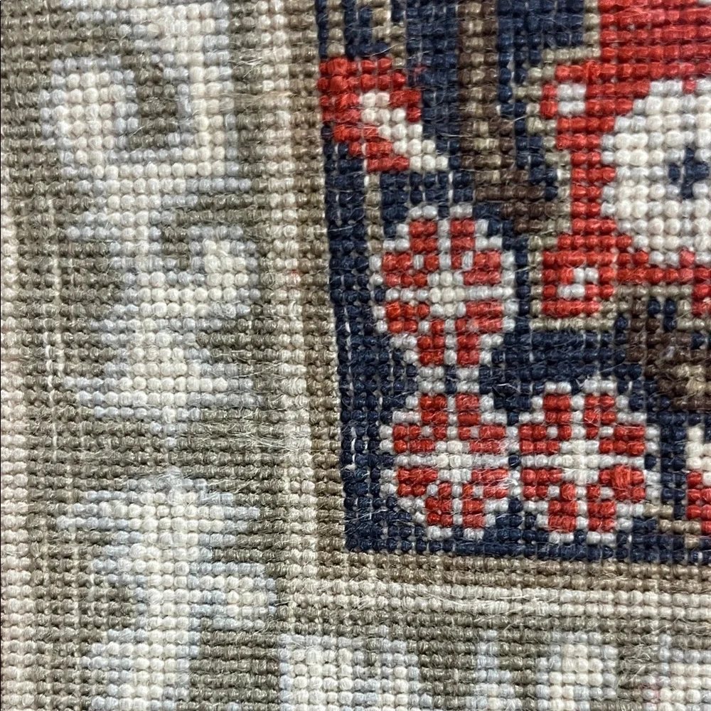 Vintage silk hand tied Orange and Black  Rug